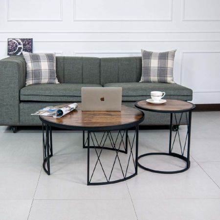 Industry Round Shape Size Coffee Table Set - Industry Round Shape Size Coffee Table Set